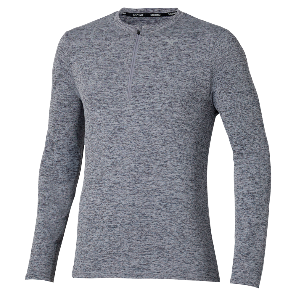 Mizuno Core Impulse Half Zip Long Sleeve Tee Quicksilver Homme TailleXL